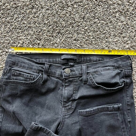 Flying Monkey Black Distressed Skinny Jeans, Womens Size 29, Low Rise Denim - Picture 3 of 7
